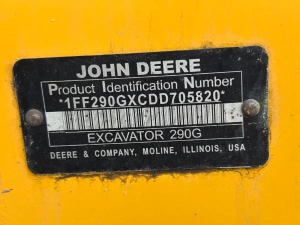 Product identification plate reading 1FF290GXCDD705820