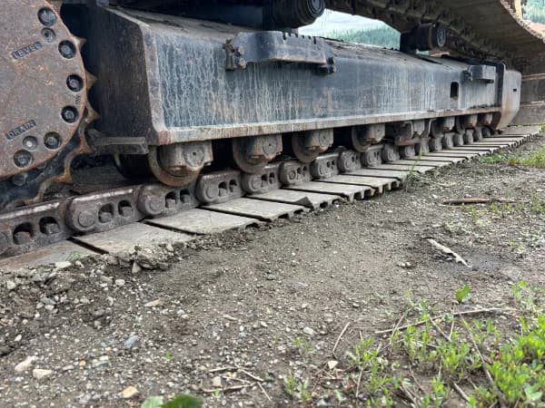 Track frame and rollers at ground level